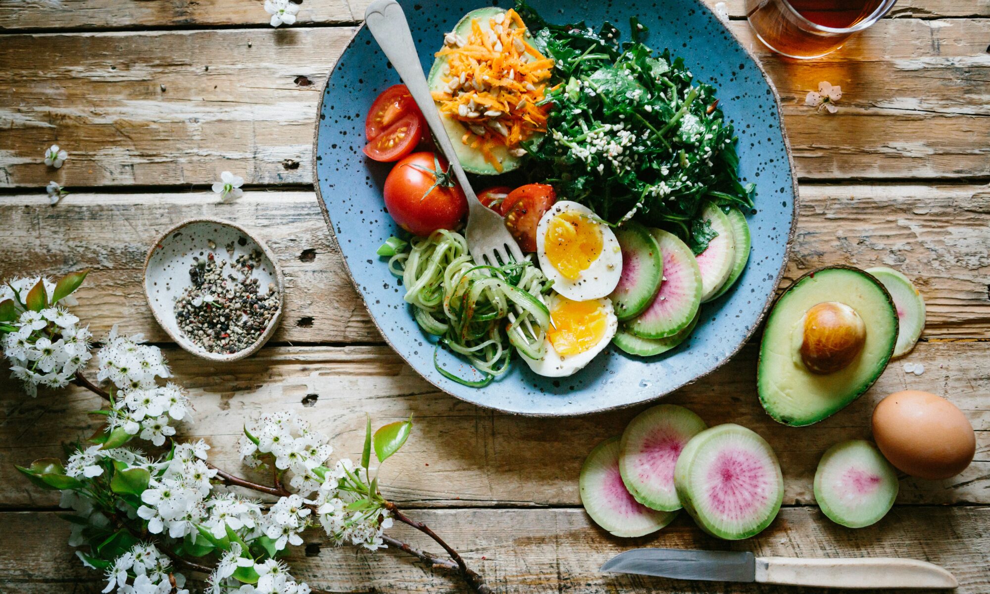 a plate of healthy food