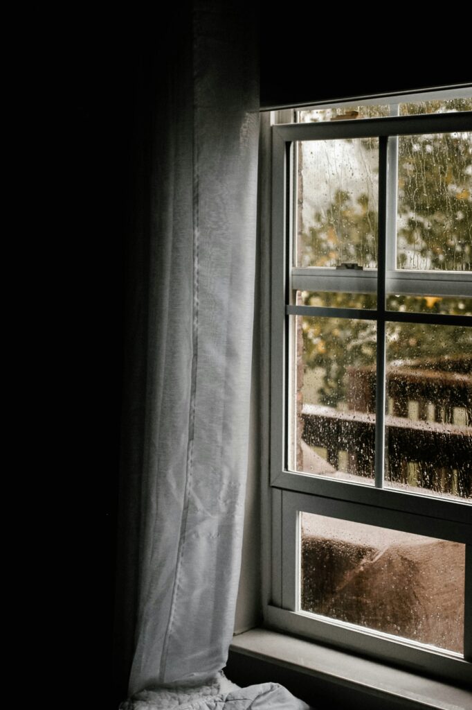 rain outside bedroom window