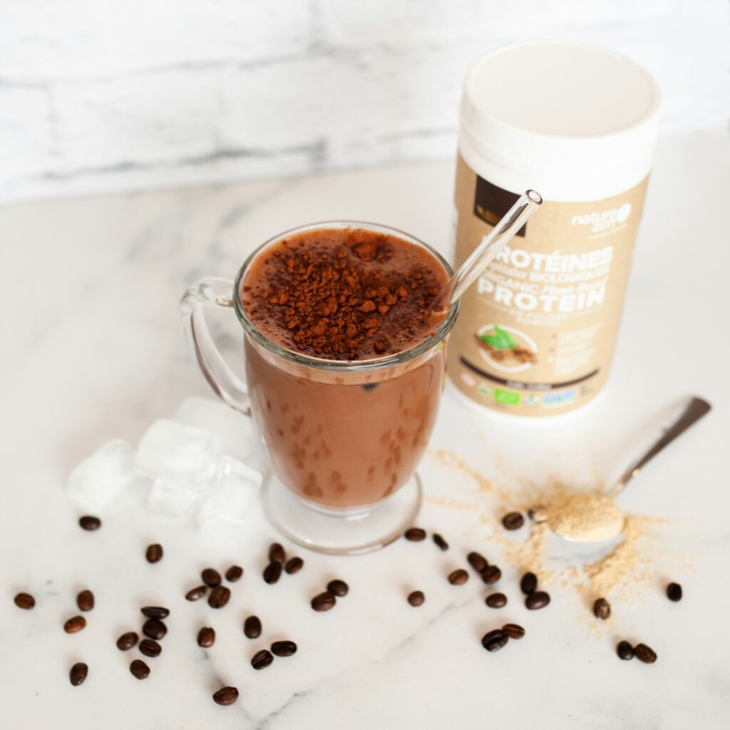 chocolate smoothie with protein powder