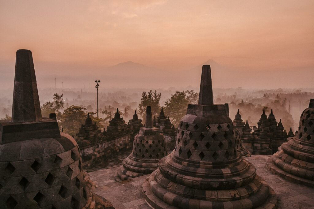 image of borobudur temple at Yogyakarta, indonesia