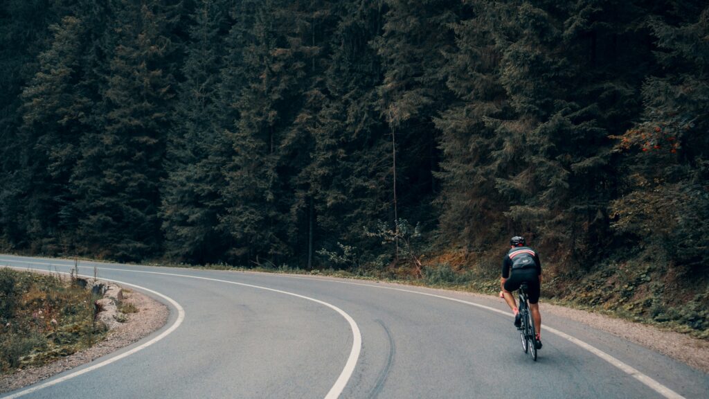 Cyclist cyling on the road 