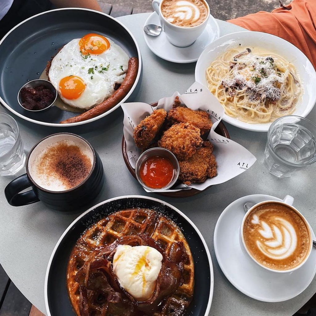 lunch spread at Atlas Coffeehouse