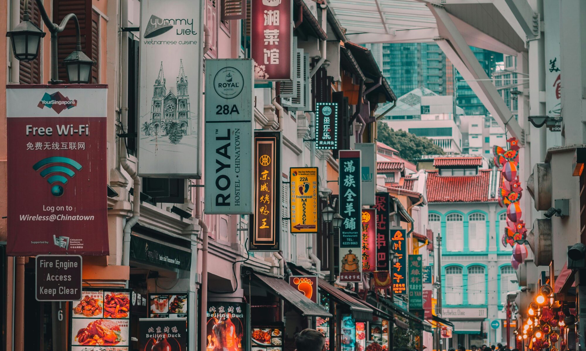 busy walkway of Singapore