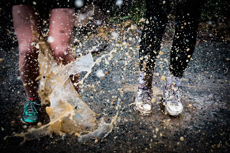 image of stepping in mud  