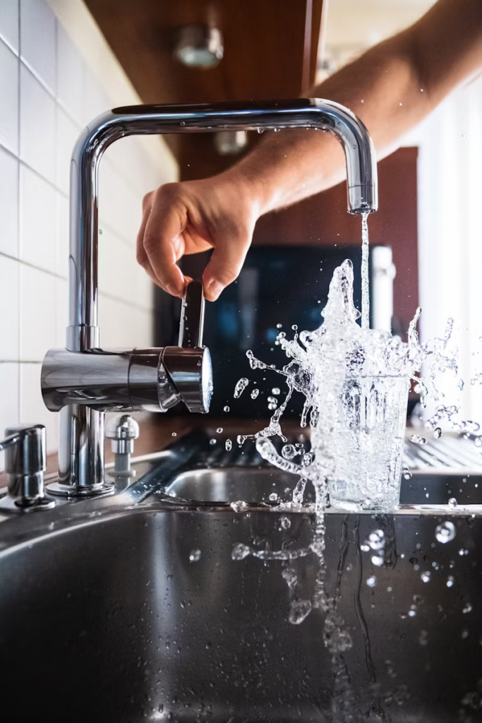 image of water splashing