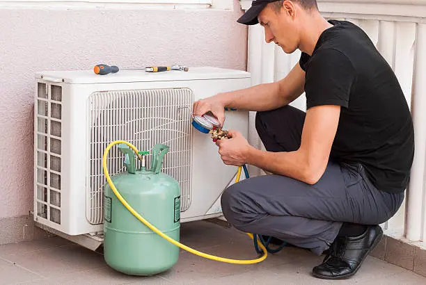 gas refill done by aircon technician