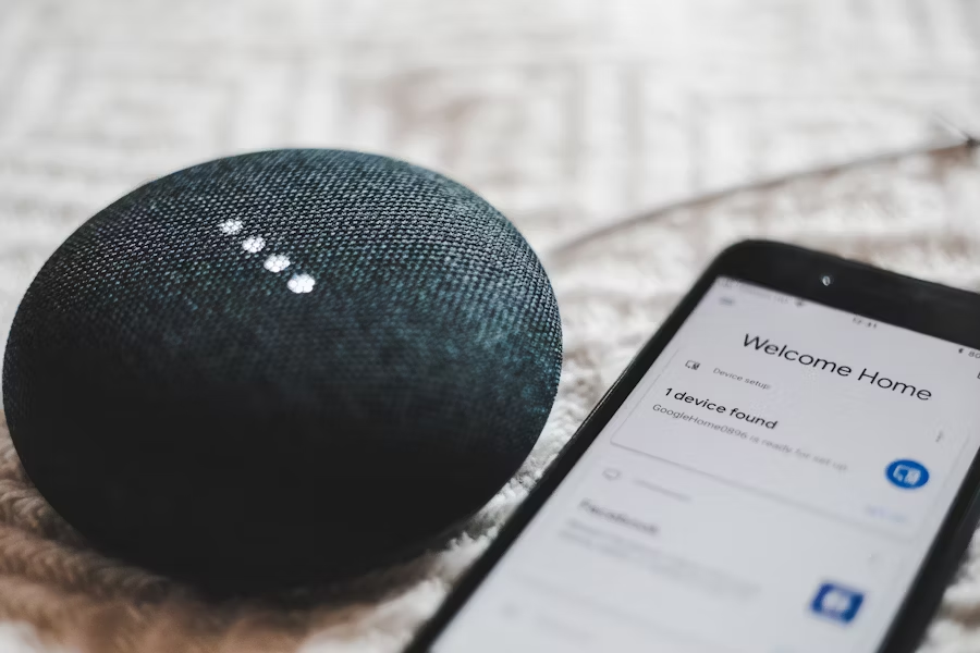 smart home device paired with a phone