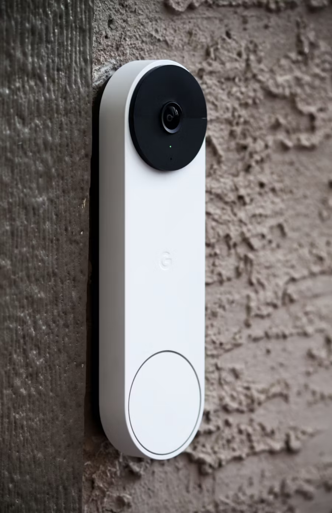 smart doorbell with smart camera etched on a wall